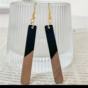 2 tone Modern Chic Rectangle Earrings